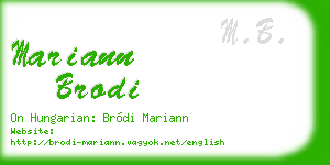mariann brodi business card