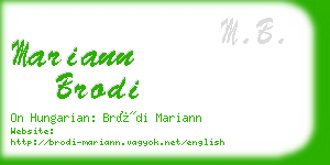 mariann brodi business card